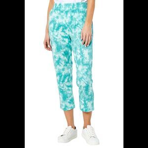 AnyBody Printed Brushed Towel Terry Pant Green - Regular